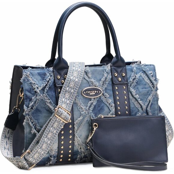 Versatile 3-Piece Handbag Set with Chic Stud Accents - Perfect Gift Idea - Picture 1 of 6
